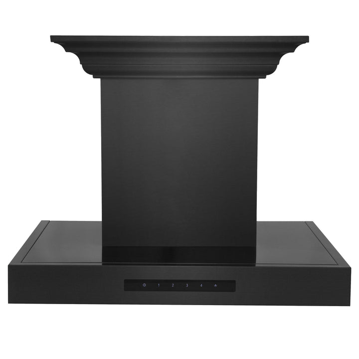 ZLINE KITCHEN AND BATH BSKENCRNBT36 ZLINE Wall Mount Range Hood in Black Stainless Steel with Built-in CrownSound R Bluetooth Speakers Size: 36 Inch