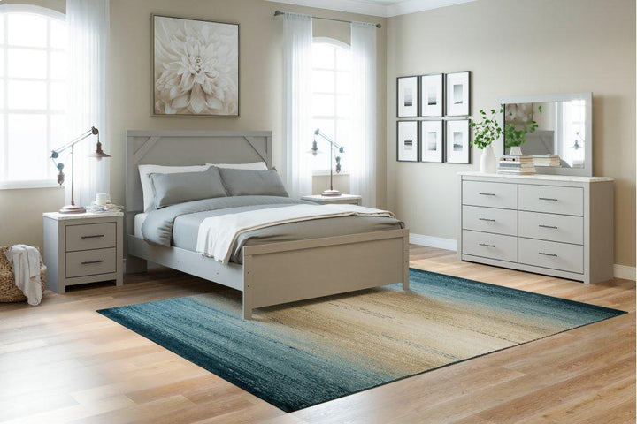 ASHLEY FURNITURE PKG009402 Queen Panel Bed With Mirrored Dresser and 2 Nightstands