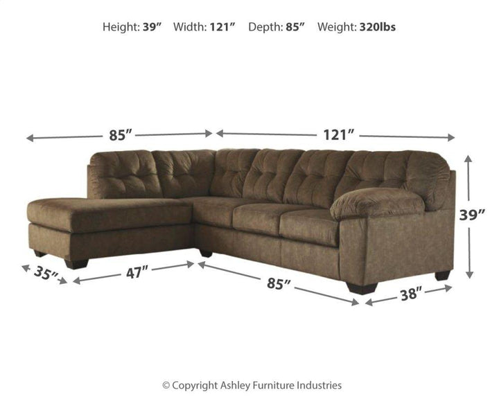 ASHLEY FURNITURE 70508S2 Accrington 2-piece Sleeper Sectional With Chaise