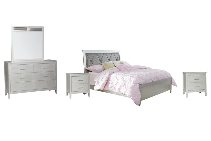 ASHLEY FURNITURE PKG005848 Full Panel Bed With Mirrored Dresser and 2 Nightstands