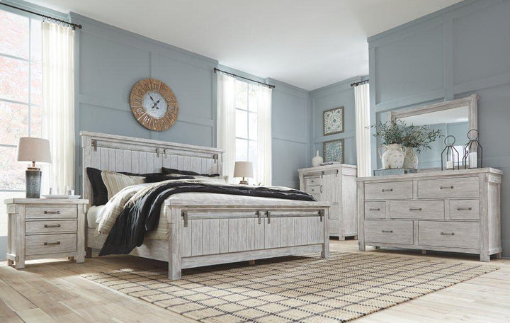 ASHLEY FURNITURE PKG006764 Queen Panel Bed With Mirrored Dresser, Chest and 2 Nightstands