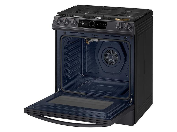 SAMSUNG NX60T8711SG 6.0 cu ft. Smart Slide-in Gas Range with Smart Dial & Air Fry in Black Stainless Steel