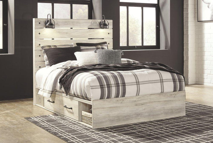 ASHLEY FURNITURE PKG003019 Queen Panel Bed With 4 Storage Drawers With Mirrored Dresser