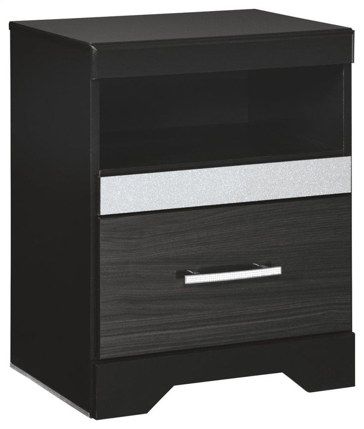 ASHLEY FURNITURE PKG007657 Queen Panel Bed With 2 Storage Drawers With Mirrored Dresser, Chest and Nightstand