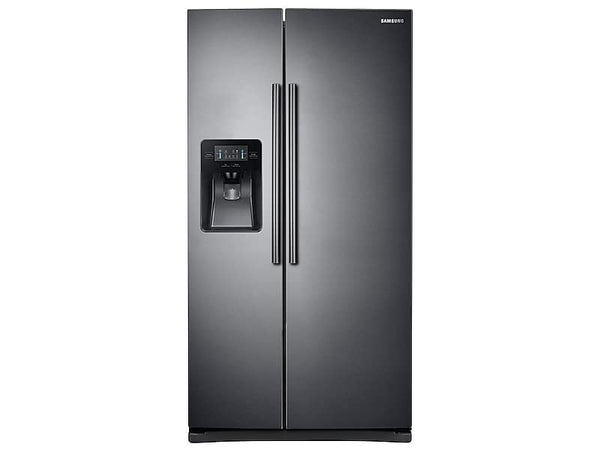 SAMSUNG RS25J500DSG 25 cu. ft. Side-by-Side Refrigerator with LED Lighting in Black Stainless Steel