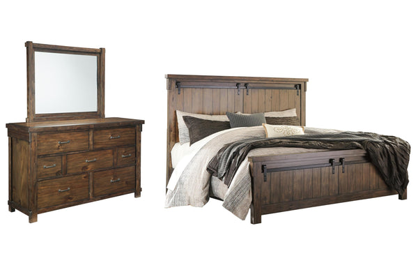ASHLEY FURNITURE B718B3 Lakeleigh Queen Panel Bed With Mirrored Dresser