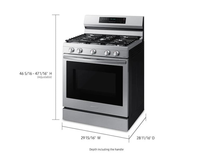 SAMSUNG NX60A6711SS 6.0 cu. ft. Smart Freestanding Gas Range with No-Preheat Air Fry, Convection+ & Stainless Cooktop in Stainless Steel