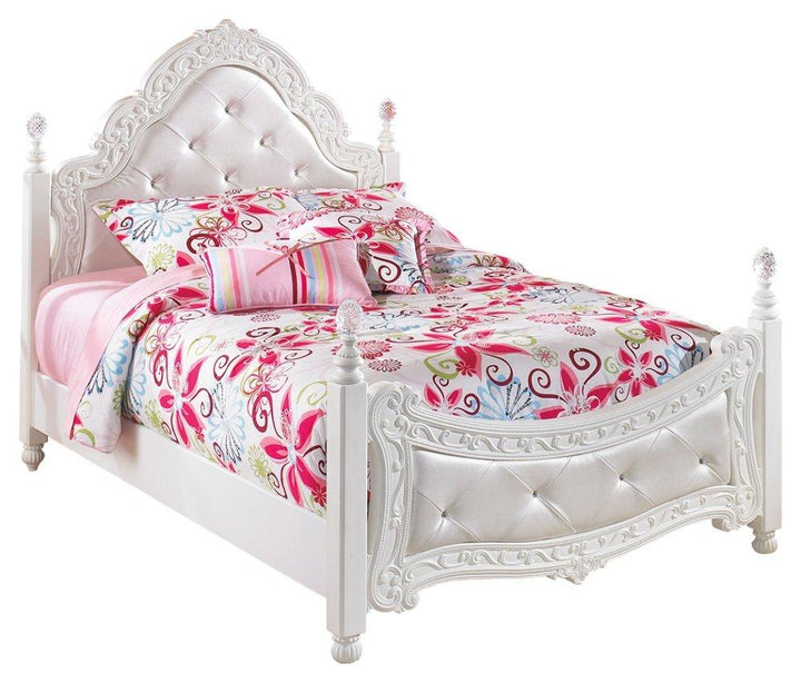 ASHLEY FURNITURE PKG002944 Full Poster Bed With Mirrored Dresser, Chest and Nightstand