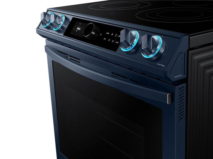 SAMSUNG NE63A8711QN Bespoke Smart Slide-in Electric Range 6.3 cu. ft. with Smart Dial & Air Fry in Navy Steel