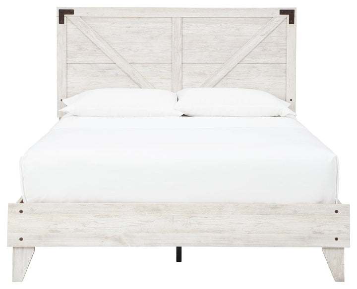 ASHLEY FURNITURE EB4121B1 Shawburn Queen Crossbuck Panel Platform Bed