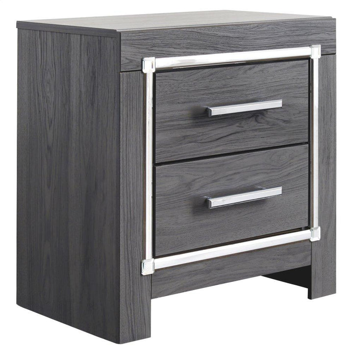 ASHLEY FURNITURE PKG003528 Full Upholstered Panel Headboard With Mirrored Dresser, Chest and Nightstand