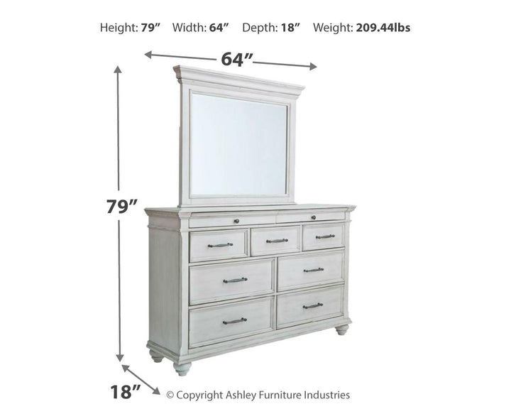 ASHLEY FURNITURE B777B3 Kanwyn Queen Panel Bed With Dresser and Mirror