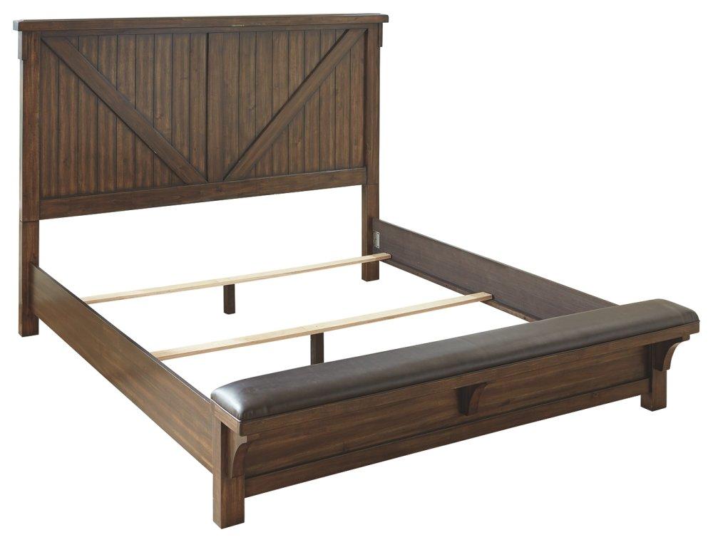 ASHLEY FURNITURE B718B10 Lakeleigh California King Panel Bed With Upholstered Bench