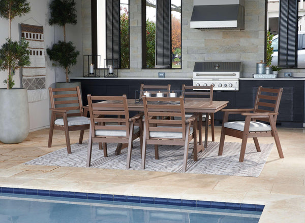 ASHLEY FURNITURE PKG013844 Outdoor Dining Table and 6 Chairs