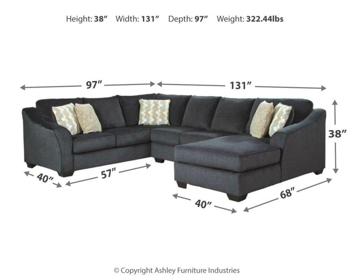 ASHLEY FURNITURE 41303S6 Eltmann 3-piece Sectional With Chaise