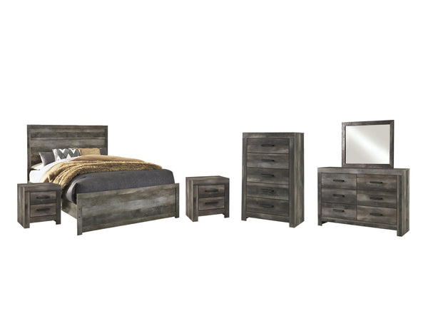 ASHLEY FURNITURE PKG005408 Queen Panel Bed With Mirrored Dresser, Chest and 2 Nightstands