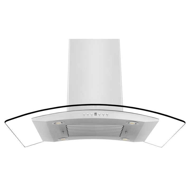 ZLINE KITCHEN AND BATH GL14I30 ZLINE Convertible Vent Island Mount Range Hood in Stainless Steel & Glass Size: 30 inch