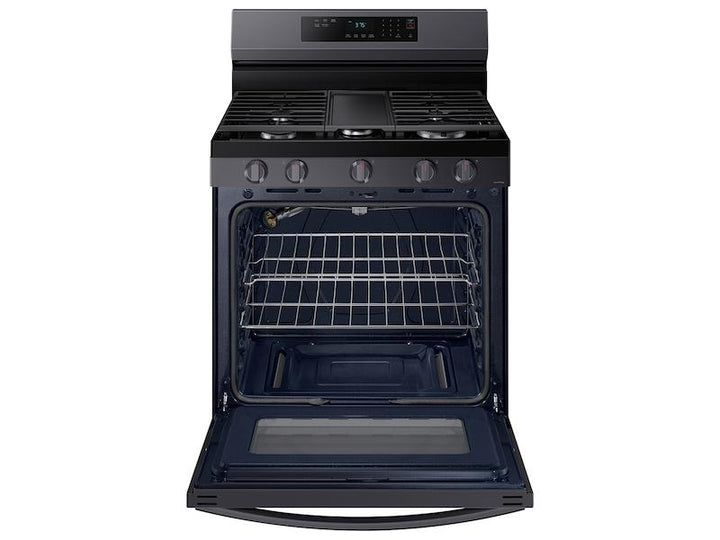 SAMSUNG NX60A6311SG 6.0 cu. ft. Smart Freestanding Gas Range with 18K BTU Dual Power Burner & Self Clean in Black Stainless Steel