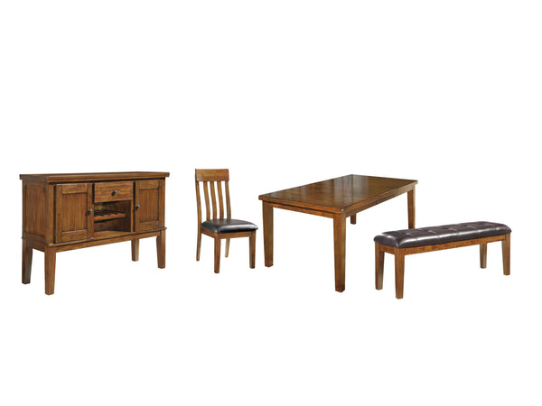 ASHLEY FURNITURE PKG002064 Dining Table and 4 Chairs and Bench With Storage