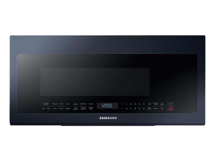 SAMSUNG ME21A706BQN Bespoke Over-the-Range Microwave 2.1 cu. ft. with Sensor Cooking in Fingerprint Resistant Navy Steel