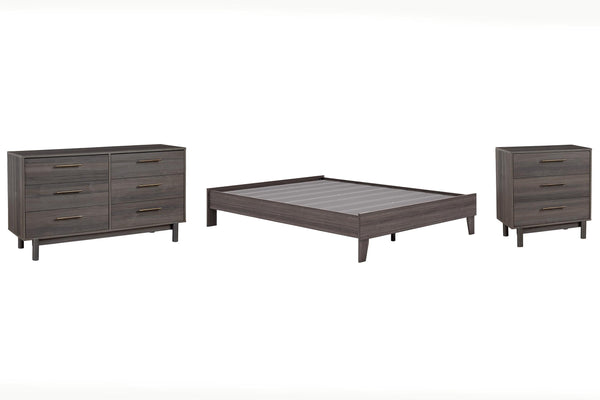 ASHLEY FURNITURE PKG008860 Queen Platform Bed With Dresser and Chest