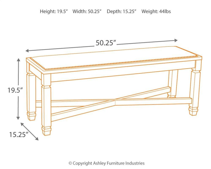 ASHLEY FURNITURE D647D7 Bolanburg Dining Table With 2 Chairs and 2 Benches