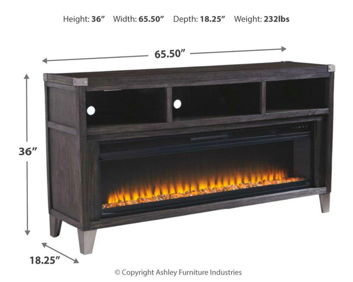 ASHLEY FURNITURE W901W1 Todoe 65" TV Stand With Electric Fireplace