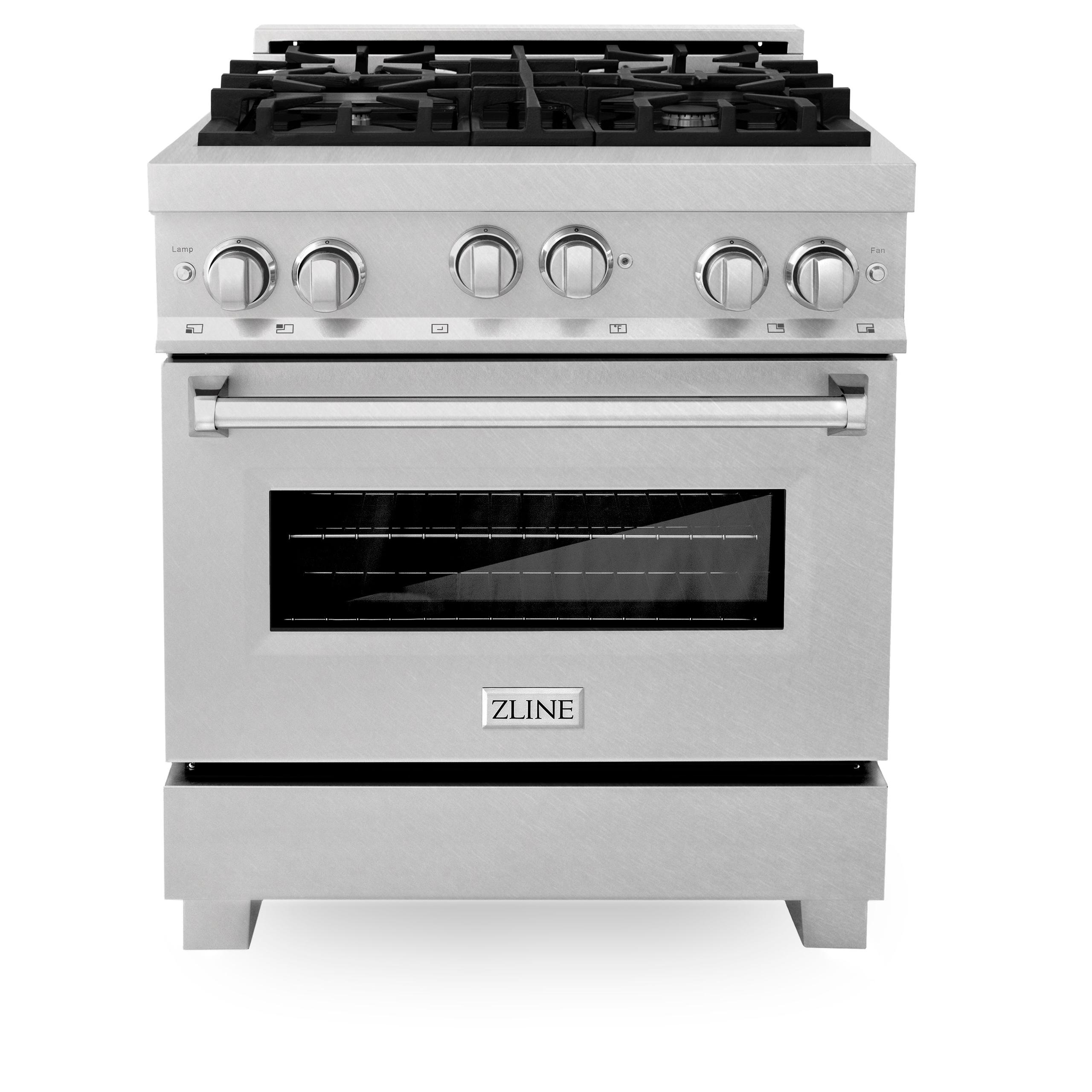 ZLINE KITCHEN AND BATH RGSBG30 ZLINE 30" 4.0 cu. ft. Range with Gas Stove and Gas Oven in DuraSnow R Stainless Steel with Color Door Options Color: Blue Gloss