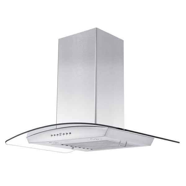 ZLINE KITCHEN AND BATH KZCRN36 ZLINE Convertible Vent Wall Mount Range Hood in Stainless Steel & Glass with Crown Molding Size: 36 Inch