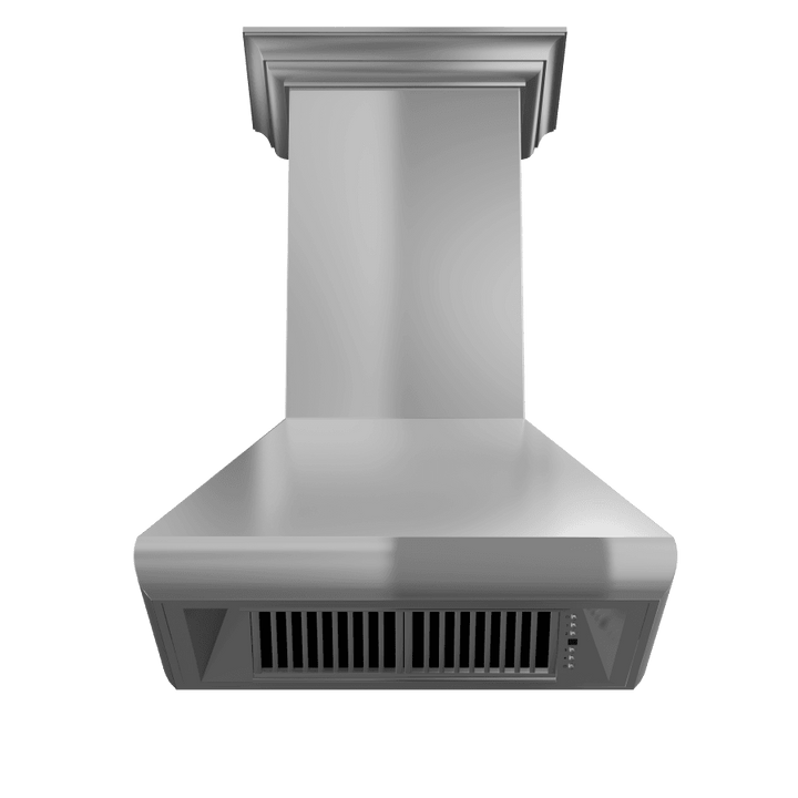 ZLINE KITCHEN AND BATH 587CRN30 ZLINE Professional Convertible Vent Wall Mount Range Hood in Stainless Steel with Crown Molding Size: 30 Inch