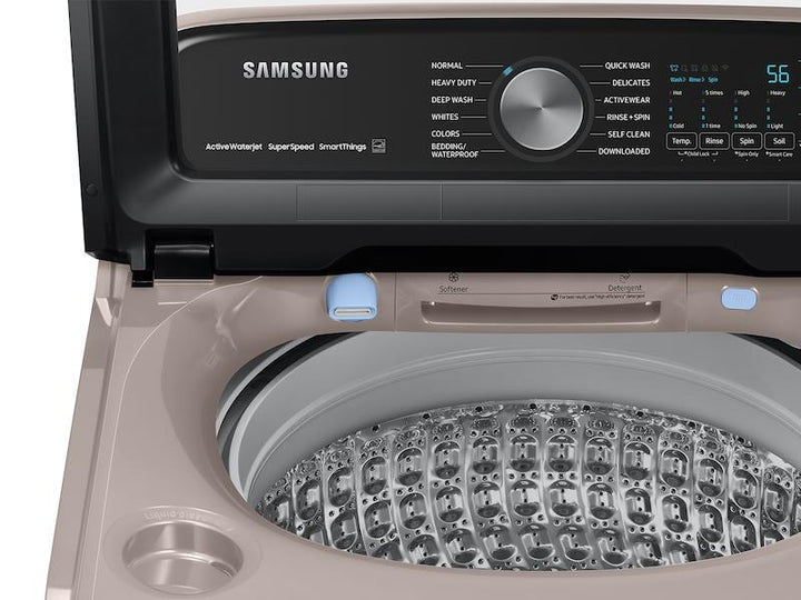 SAMSUNG WA51A5505AC 5.1 cu. ft. Smart Top Load Washer with ActiveWave TM Agitator and Super Speed Wash in Champagne