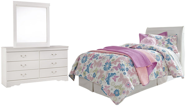 ASHLEY FURNITURE PKG002554 Twin Sleigh Headboard With Mirrored Dresser