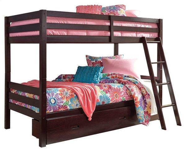 ASHLEY FURNITURE B328YB2 Halanton Twin Over Twin Bunk Bed With 1 Large Storage Drawer