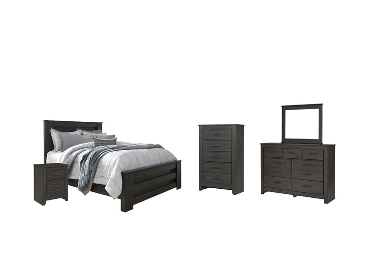 ASHLEY FURNITURE PKG004009 Queen Panel Bed With Mirrored Dresser, Chest and Nightstand