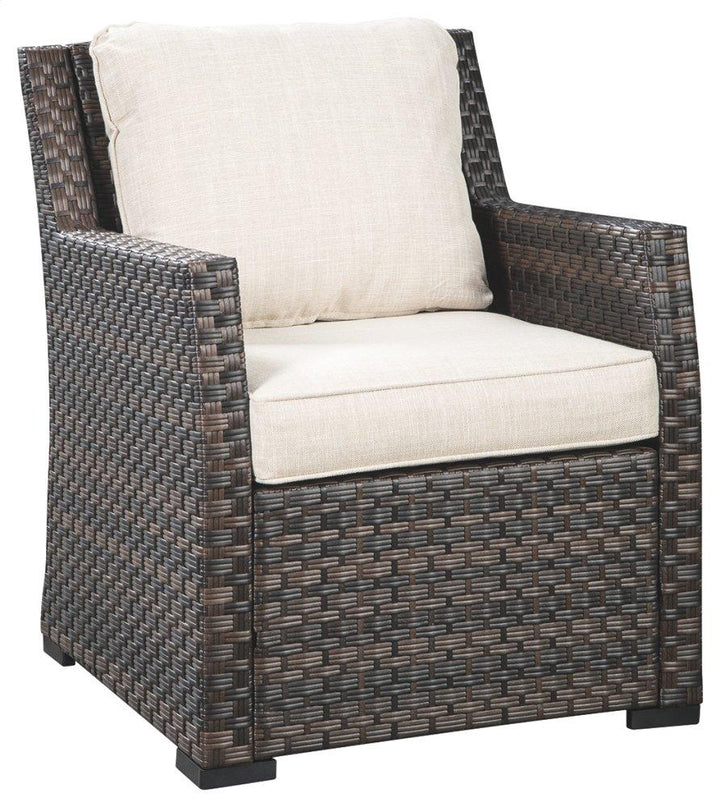 ASHLEY FURNITURE PKG014433 3-piece Outdoor Sectional With Chair and Coffee Table