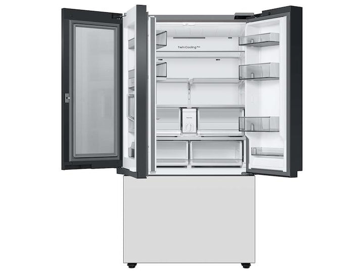 SAMSUNG RF30BB660012AA Bespoke 3-Door French Door Refrigerator 30 cu. ft. with Beverage Center TM in White Glass