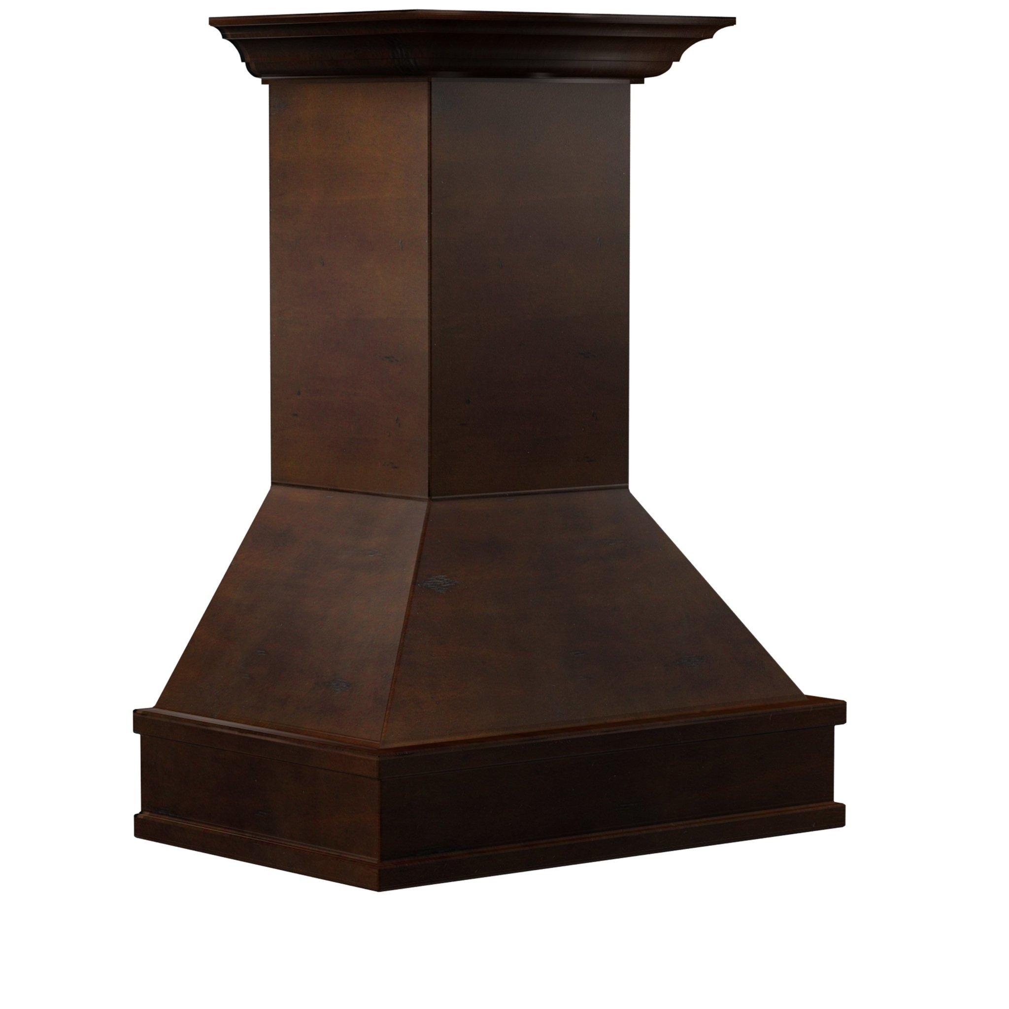 ZLINE KITCHEN AND BATH 329WHRD30 ZLINE 36" Wooden Wall Mount Range Hood in Walnut and Hamilton - Includes Dual Remote Motor Size: 30 Inch, CFM: 700