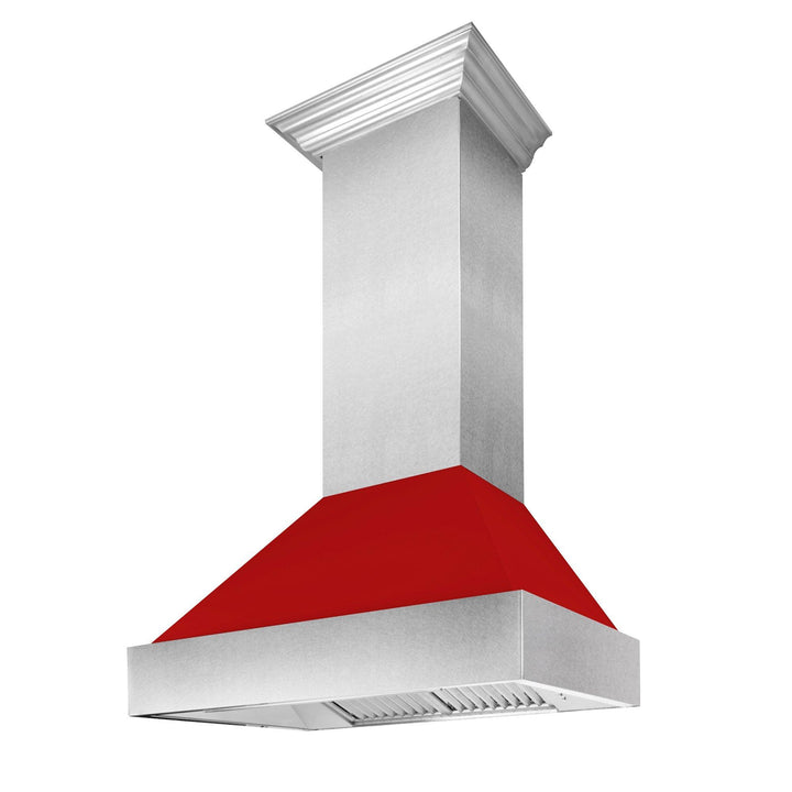 ZLINE KITCHEN AND BATH 8654RM30 ZLINE Ducted ZLINE DuraSnow Stainless Steel R Range Hood with Red Matte Shell Size: 30 Inch