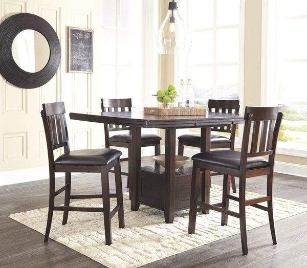 ASHLEY FURNITURE D596D5 Haddigan Counter Height Dining Table With 4 Barstools