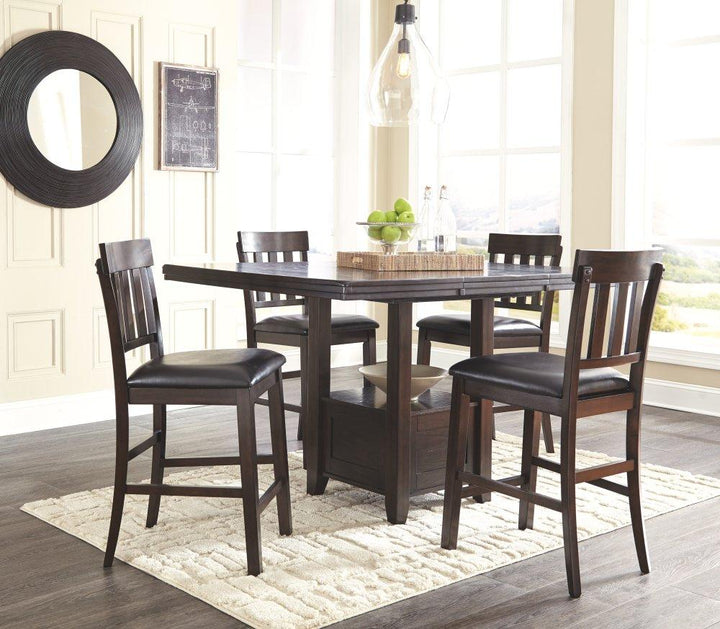 ASHLEY FURNITURE PKG000158 Counter Height Dining Table and 4 Barstools