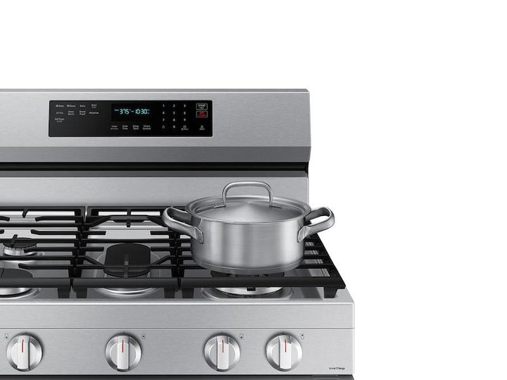 SAMSUNG NX60A6711SS 6.0 cu. ft. Smart Freestanding Gas Range with No-Preheat Air Fry, Convection+ & Stainless Cooktop in Stainless Steel