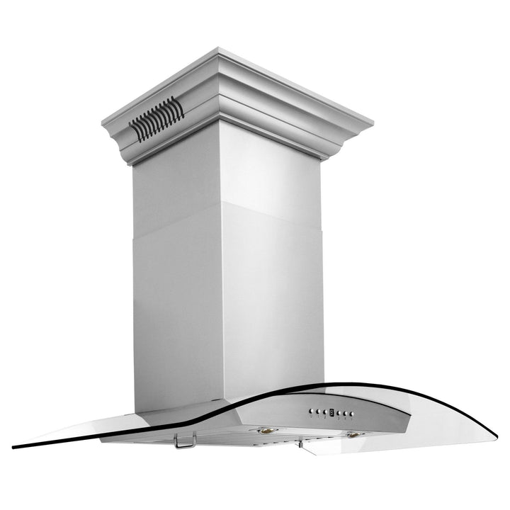 ZLINE KITCHEN AND BATH KZCRNBT30 ZLINE Wall Mount Range Hood in Stainless Steel with Built-in CrownSound R Bluetooth Speakers Size: 30 inch