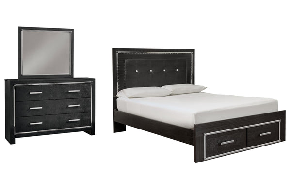 ASHLEY FURNITURE PKG008320 Queen Panel Bed With Storage With Mirrored Dresser