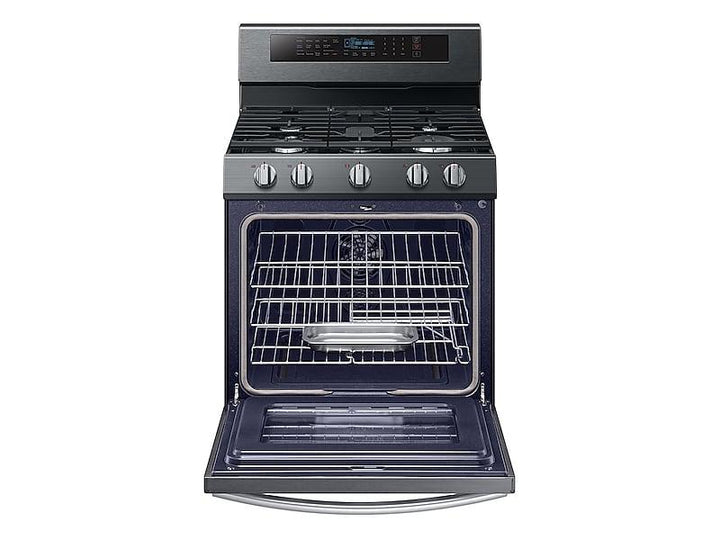 SAMSUNG NX58M6650WG 5.8 cu. ft. Freestanding Gas Range with True Convection and Steam Reheat in Black Stainless Steel