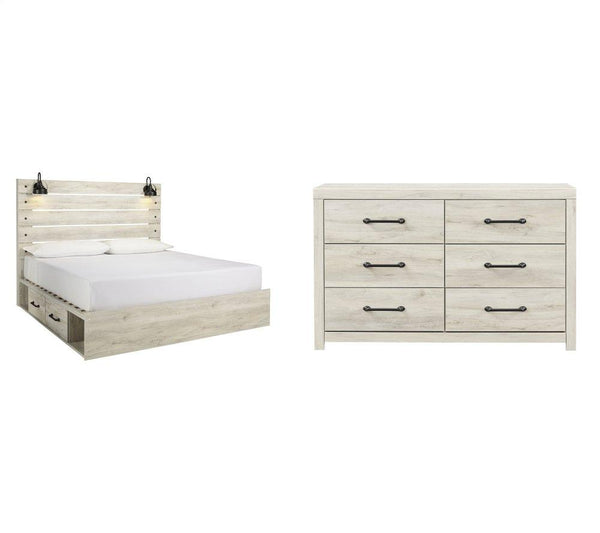 ASHLEY FURNITURE PKG002999 King Panel Bed With 2 Storage Drawers With Dresser