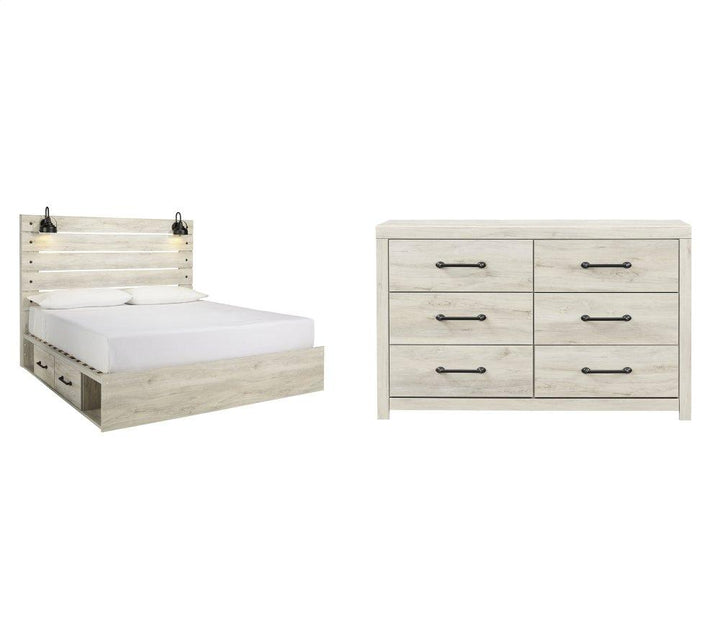 ASHLEY FURNITURE PKG002999 King Panel Bed With 2 Storage Drawers With Dresser