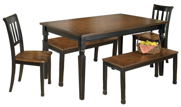 ASHLEY FURNITURE PKG002045 Dining Table and 2 Chairs and 2 Benches