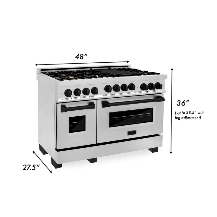 ZLINE KITCHEN AND BATH RGZ48CB ZLINE Autograph Edition 48" 6.0 cu. ft. Range with Gas Stove and Gas Oven in Stainless Steel with Accents Color: Champagne Bronze