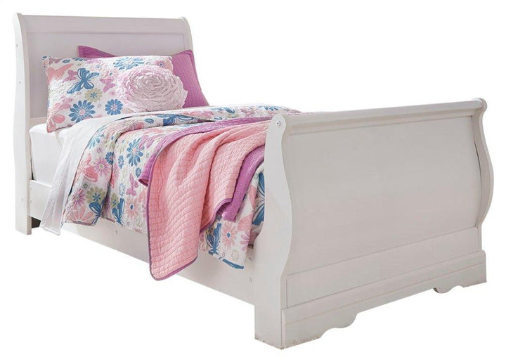 ASHLEY FURNITURE PKG002579 Twin Sleigh Bed With Mirrored Dresser and 2 Nightstands