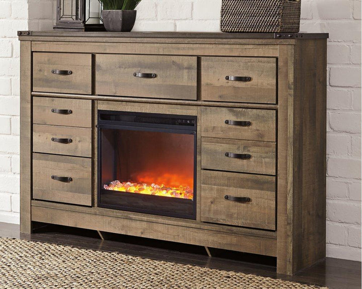 ASHLEY FURNITURE B446B25 Trinell Dresser With Electric Fireplace